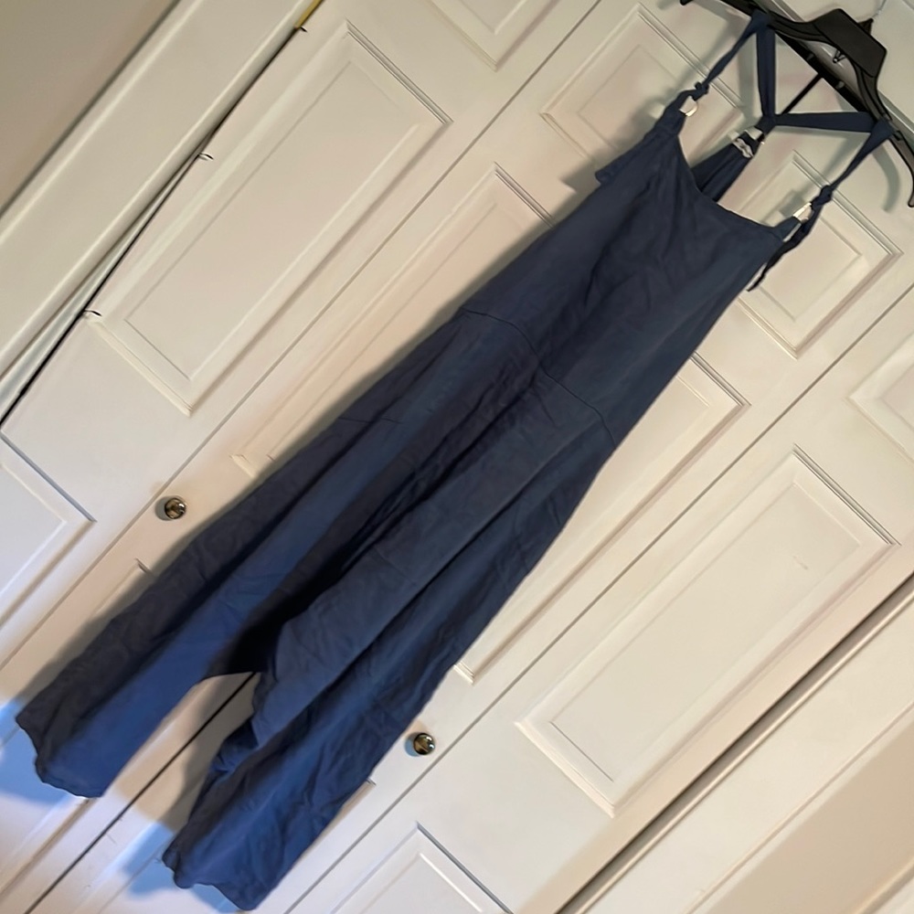 Linen drop crotch overalls sz L LAST DAY!!
